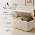Arruolalis™ CloudLift Storage Ottoman Bench – Modern Comfort & Hidden Organization