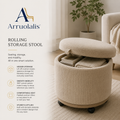 Arruolalis™ GlideNest Rolling Storage Ottoman – Mobile Comfort & Hidden Organization
