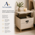 Arruolalis™ LuxeCharge Nightstand – Smart Bedside Storage with Modern Functionality